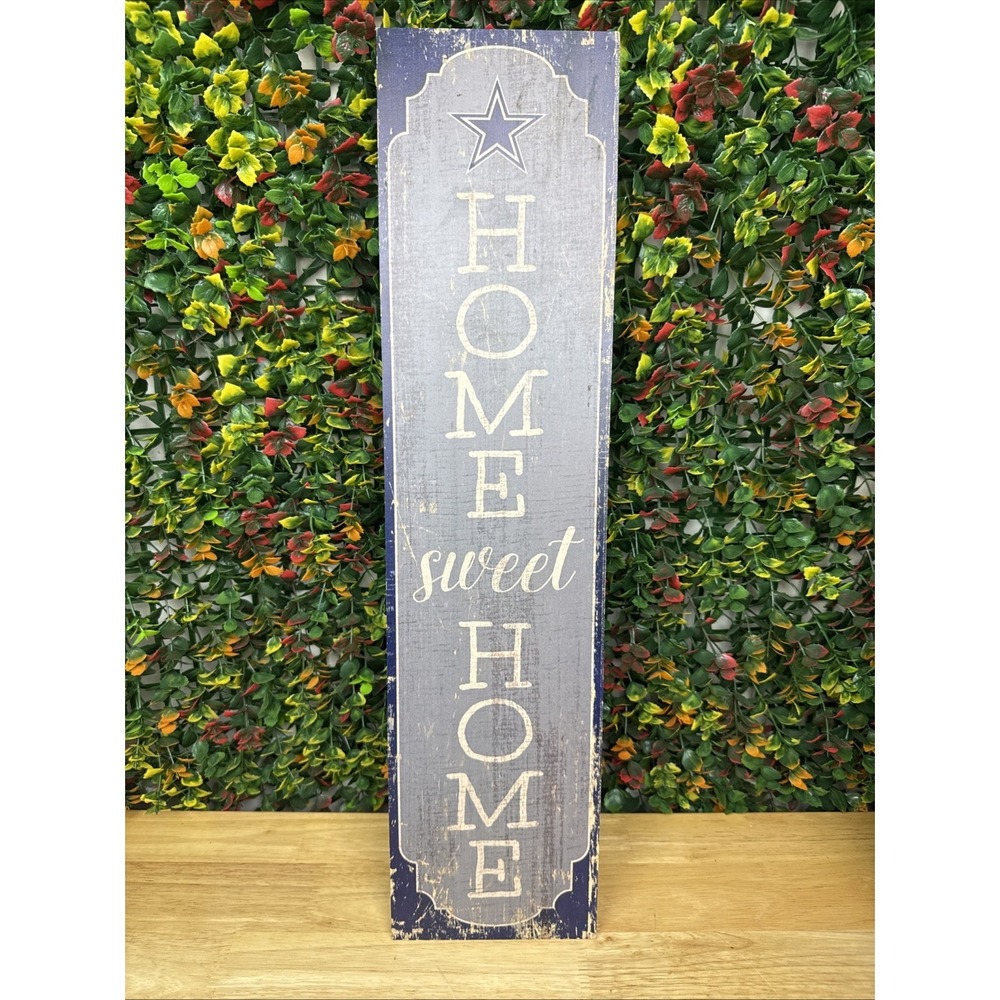 Dallas Cowboys NFL Home‎ Sweet Home Wood Sign- Man Cave Wall Decoration 24"x6"